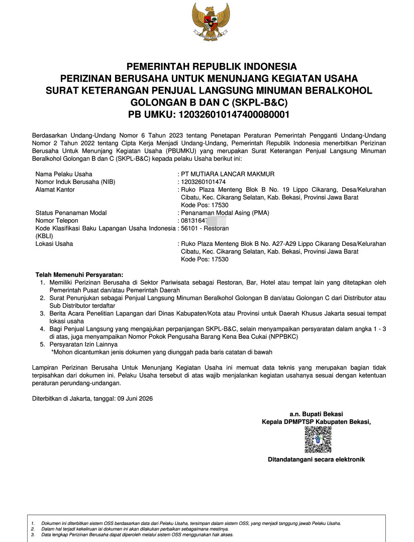 Surat Keterangan SKPL-B&C Main Document